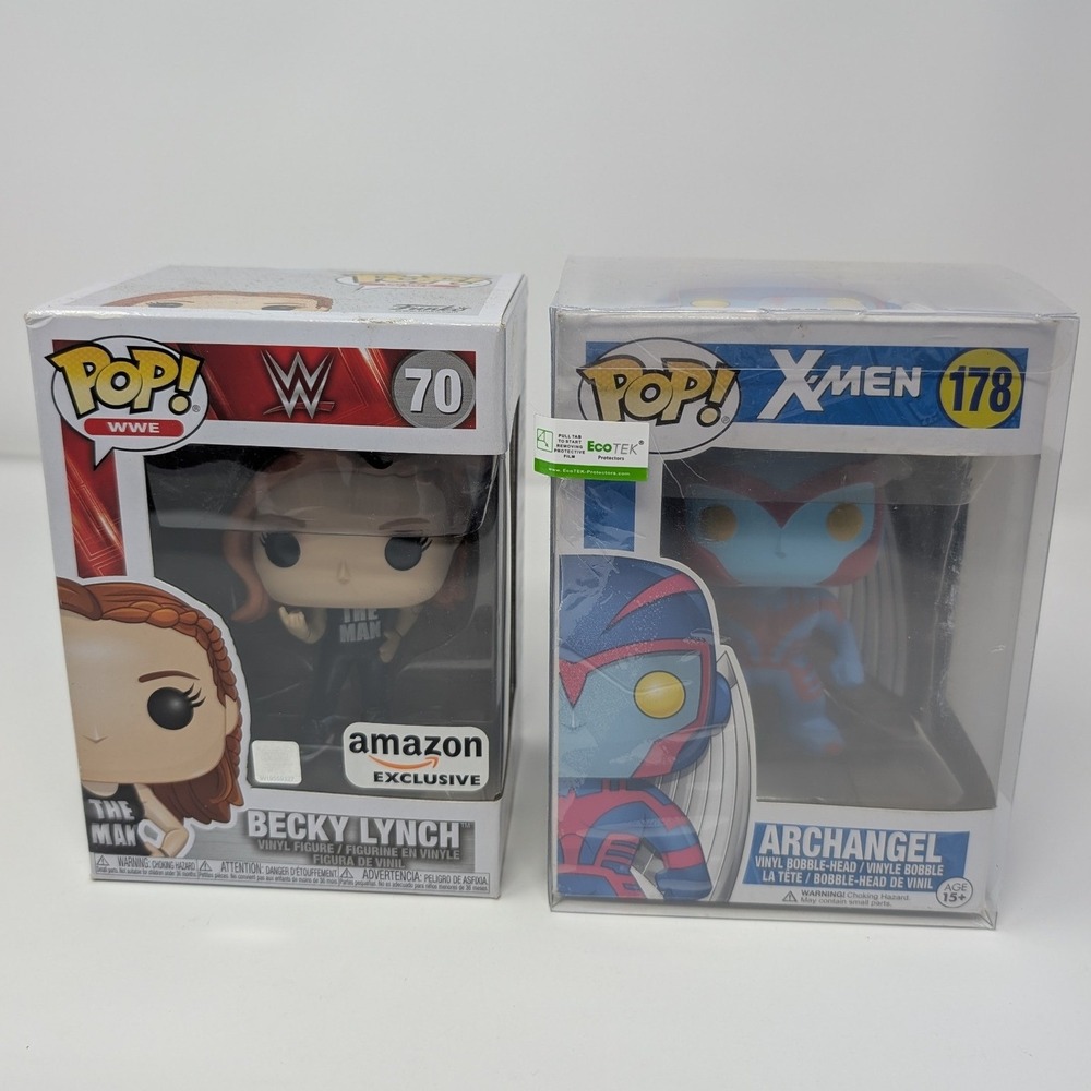 Funko Pop WWE Becky Lynch Amazon‎ Exclusive 70 & Marvel X-Men Archangel 178 Lot
